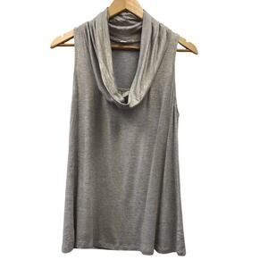 Maria Gabrielle Top Womens Small Gray Gold Cowl Neck